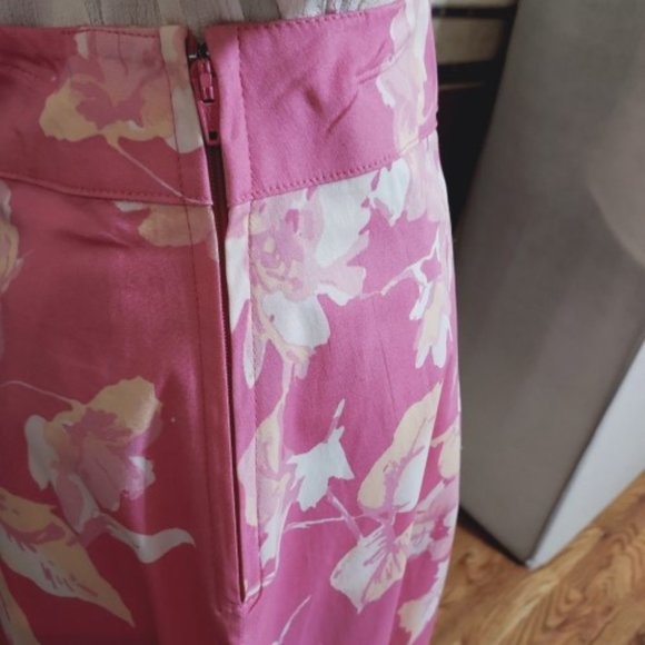 VINTAGE ST. JOHNS BAY TROPICAL PINK AUDREY FLORAL A-LINE FLARE SKIRT SIZE 4 NWOT - Picture 4 of 6